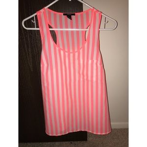 Hot pink pinstriped tank